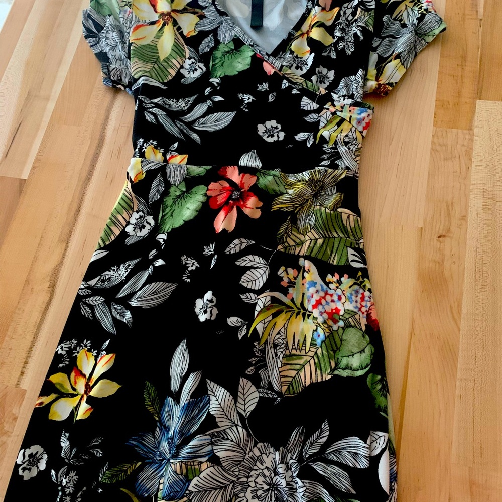 Black floral maxi wrap dress